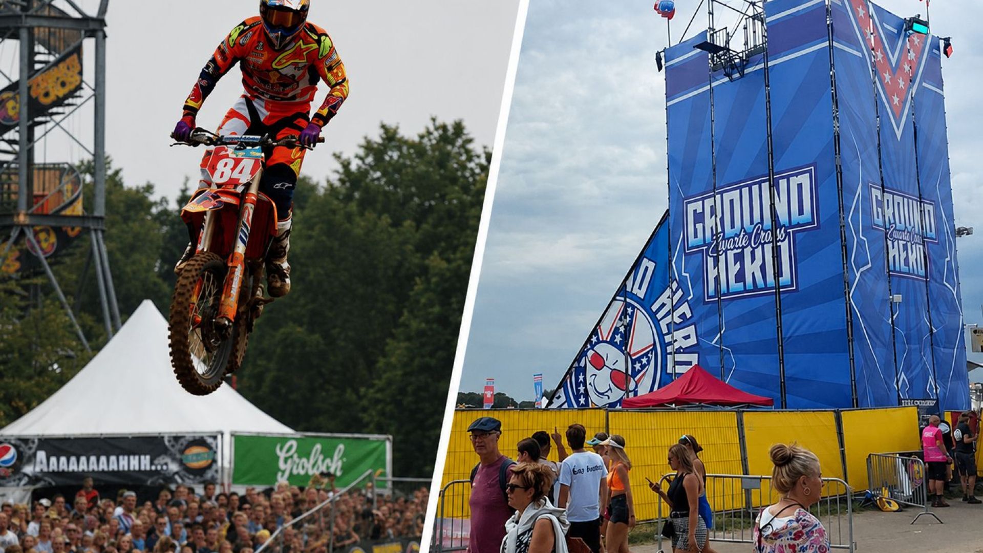 Metershoge sprongen en ongelukken: stunts horen bij de Zwarte Cross